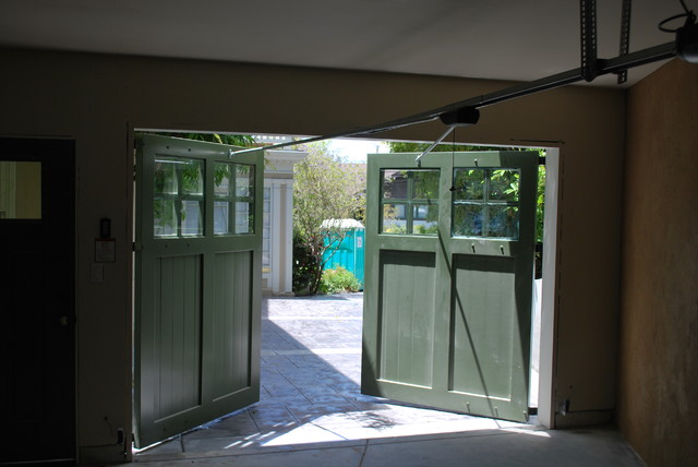 Out-Swing Carriage garage Doors - Traditional - Garage And Shed - san 