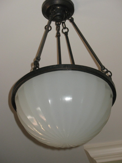 Circa 1915, Cast Glass Inverted Dome eclectic-