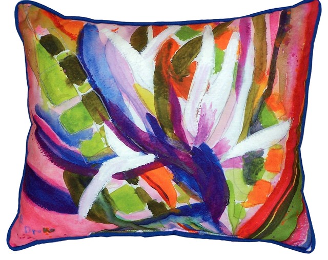 Bird Of Paradise Flower Large Outdoor Pillow - Tropical - Decorative Pillows - by Betsy Drake ...