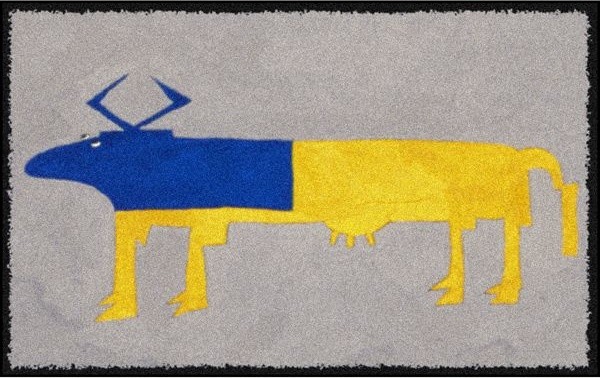 Blue and Yellow Kitchen Rug