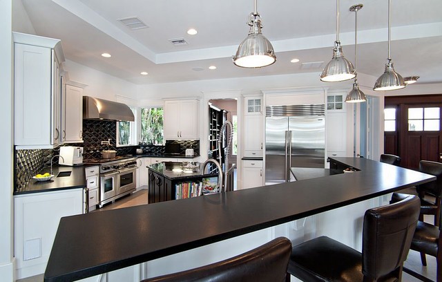 Absolute Black Granite - Contemporary - Kitchen - miami - by Marble of
