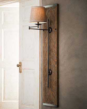 Wallpannel on Wood Panel Sconce   Traditional   Wall Sconces     By Horchow
