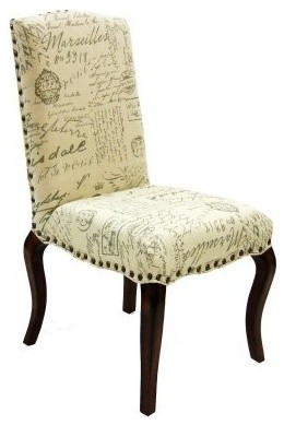 Fabric with French Script Chairs