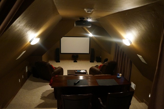 Attic Theater room - Traditional - Home Theater - oklahoma city ...