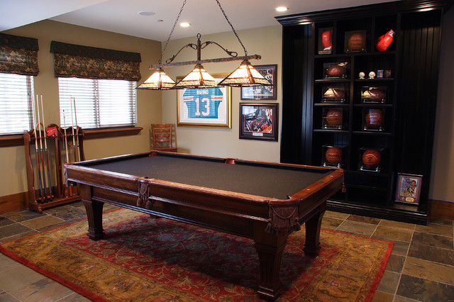 Interior pool table game room basement for Pool design game