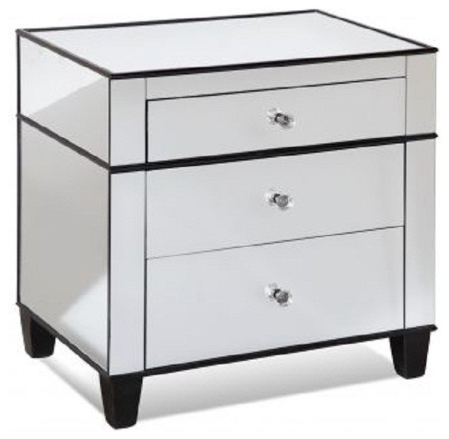 Bassett Mirror Chelsea Mirrored Nightstand T1230990 Traditional