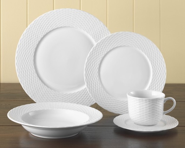 Pillivuyt Basketweave Dinnerware 5Piece Place Setting Contemporary