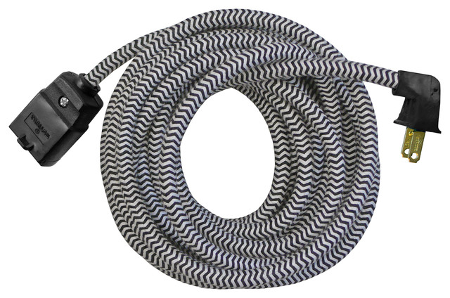 15 Extension Cord, Black & White Cord - Industrial - Lighting - by MPDESIGNSHOP