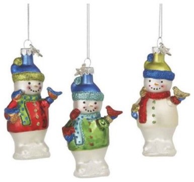 midwest cbk christmas glassworks snowman with bird midwest cbk christmas glassworks snowman with bird