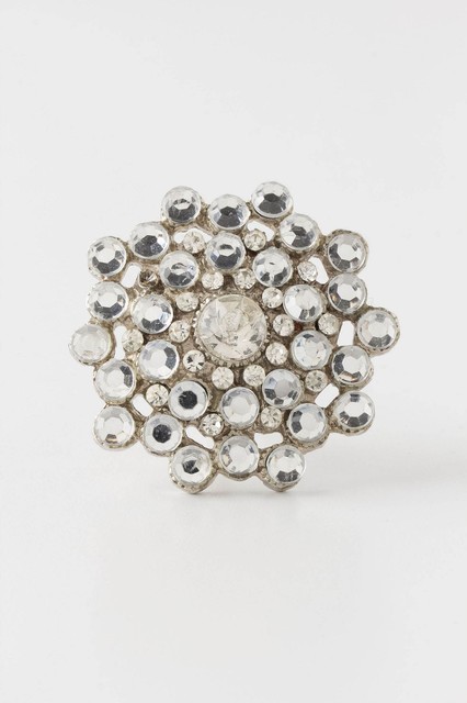 Keepsake Brooch Knob, Silver eclectic knobs