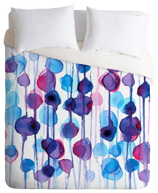 CMYKaren Abstract Watercolor Duvet Cover Contemporary Duvet Covers