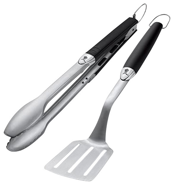 er Stainless Steel TwoPiece Barbecue Tool Set Modern Grill Tools & Accessories by