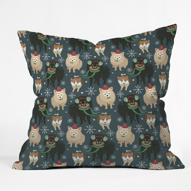 pomeranian christmas pillow