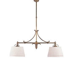 Double Sloane Street Shop Light With Linen Shades traditional chandeliers
