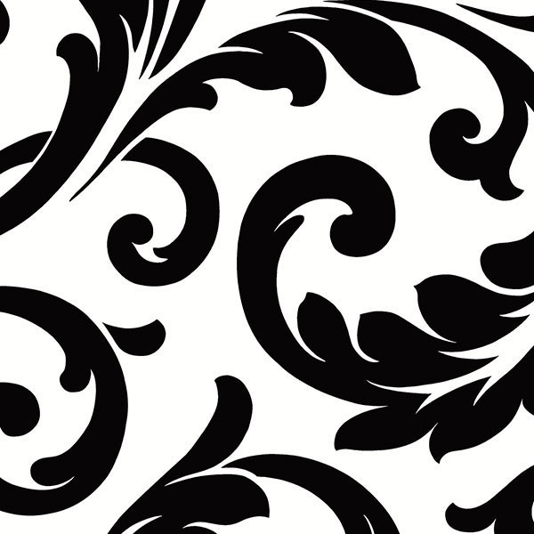 Large Scale Scroll in Black and White - VG26237P - Traditional