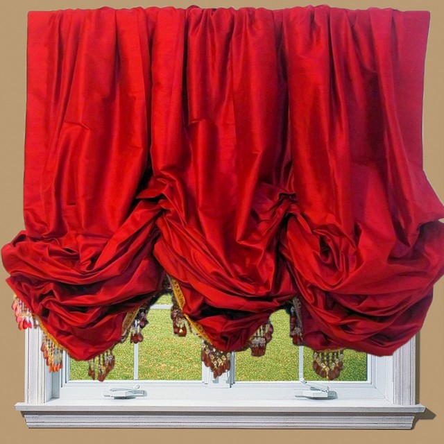 Silk Balloon Shade Traditional Roman Shades new orleans by Drea