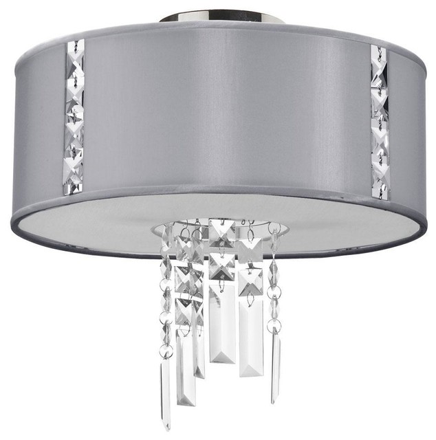 2 Light Semi Flush Fixture, Steel modern-bathroom-vanity-lighting