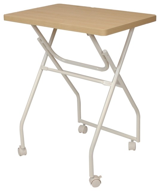 Furinno 11043 Easi Folding TV Tray Table, Maple/White Contemporary