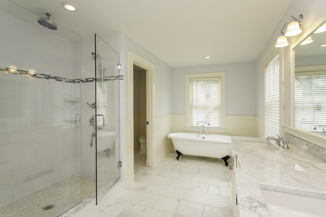 Carrara Marble Tile White Bathroom Design Ideas Modern Bathroom new york by All Marble Tiles