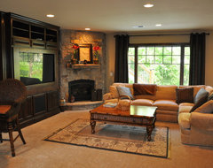 Family room layout with corner fireplace SOS - Houzz