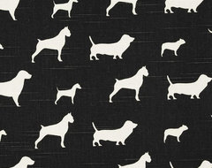 Premier Prints Best Friends Slub, Charcoal contemporary-upholstery-fabric