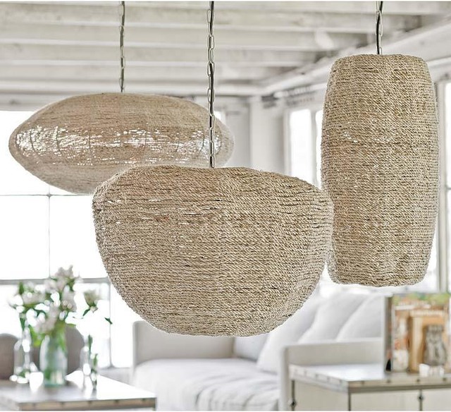 Regina Andrew Apple, Saucer and Cigar Jute Pendants Beach Style