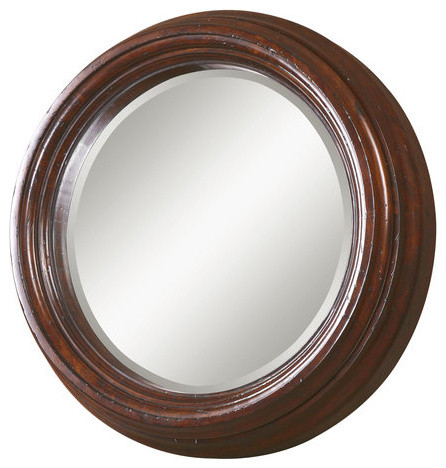 mirrors thick frame traditional cristiano mirror beveled round wood entry