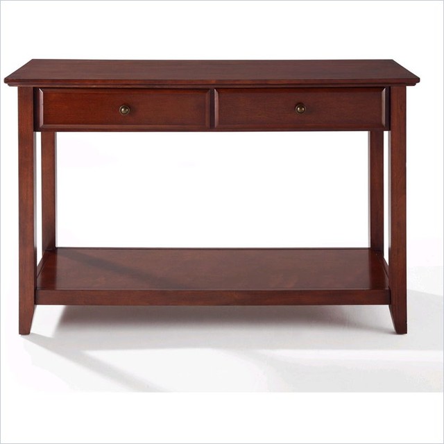 Crosley Alexandria Sofa Table in Vintage Mahogany Traditional Side