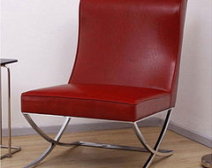 Milano Burnt Red Leather Lounger modern chairs