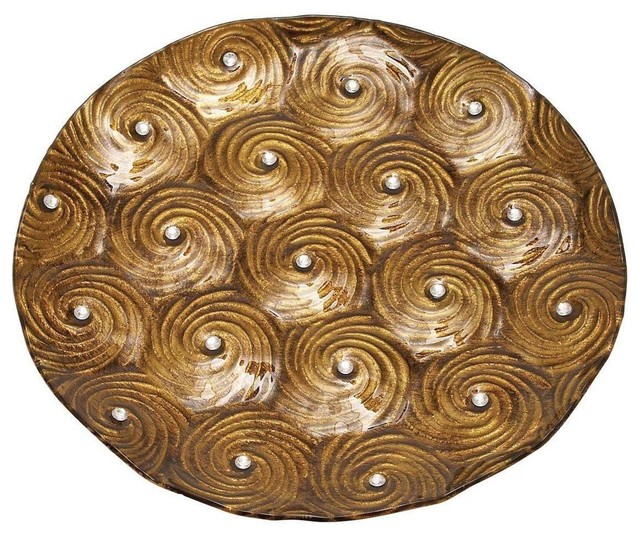 Beautiful Glass Charger Plate with Abstract Design Set of 12
