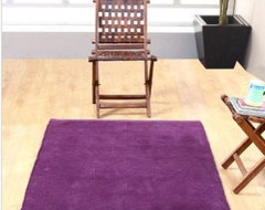 Chenille Plain Rug Purple modern rugs