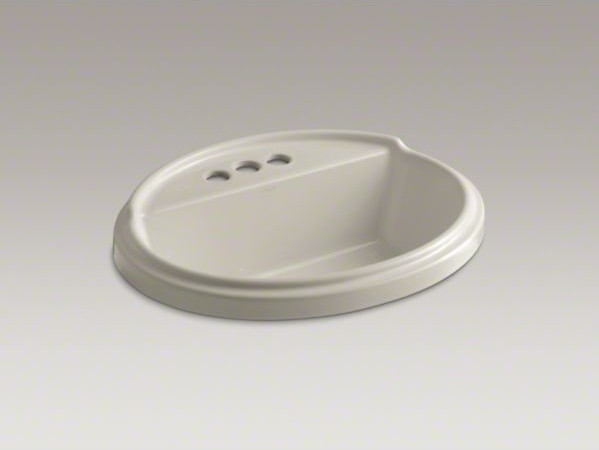 KOHLER Tresham(R) oval drop-in bathroom sink with 4