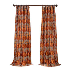 Exclusive Fabrics & Furnishings, LLC - Borneo Rust Jacquard Curtain ...