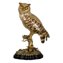 Oriental Danny - Porcelain Owl Bird with Bronze Ormolu - You’ll marvel ...