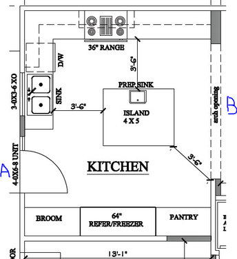 Island kitchen: floorplan critique?