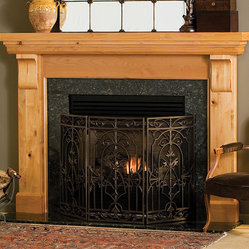 Lancaster Wood Fireplace Mantel - Shown here in Knotty Alder, the ...