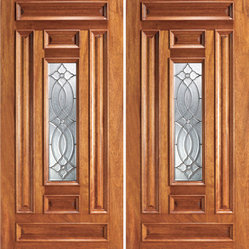 Entry Double Door, Mahogany Center Lite with Decorative Glass - SKU ...