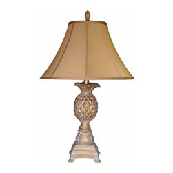 Papila Design - Tropical Emperors Gold Table Lamp with Copper Silk ...