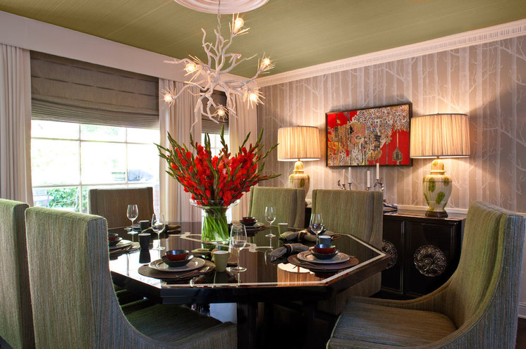 Transitional Dining Room by Elizabeth Gordon