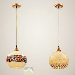 Mediterranean Style Pendant Lights Shell Shade - Weight:8.6 KGram