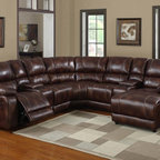 Extra Large Spacious Full Italian Leather Sectional Sofa in Brown ...