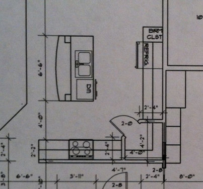 Space between sink and stove?