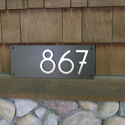 Custom Contemporary Address Plaque with 5