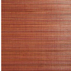 Yi Jie Tawny Grasscloth Wallpaper - A bright Indian mahogany red, this ...