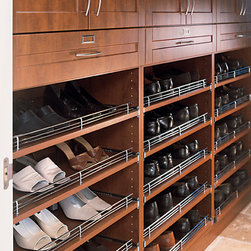 Shoe Racks - Shoe racks with a metal ledge to prevent them from sliding ...