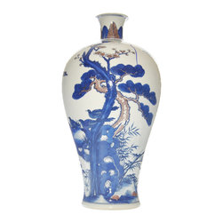 Blue & Red Ceramic Vase - Beyond blue and white: this skillfully hand ...