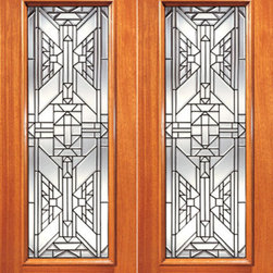Ornate Design Beveled Glass, Double Door, Triple Glazed Glass Option ...