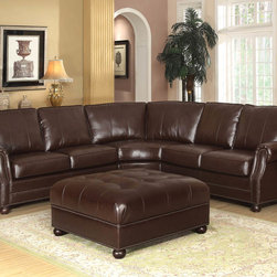 Coaster - Jovana Dark Brown Bonded Leather Sectional - With a sturdy ...