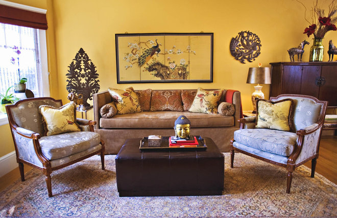 Brown And Mustard Yellow Living Room - Interior Decorating ...