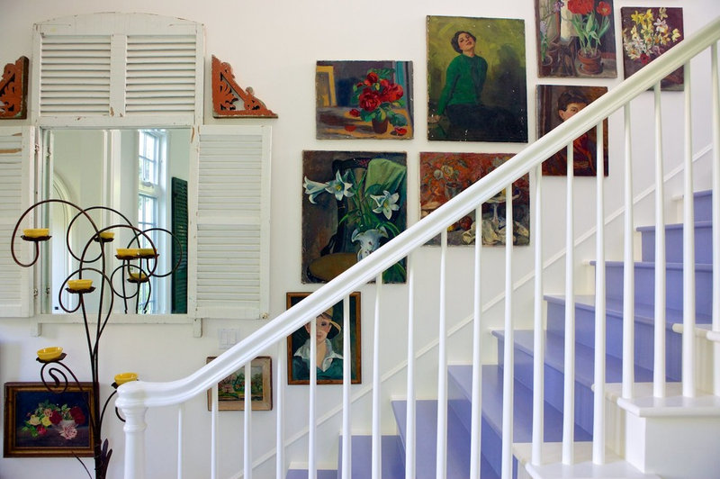 beach style staircase by Alison Kandler Interior Design